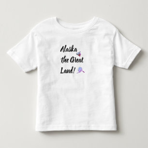 Alaska het grote land met bloem en kaart kinder shirts