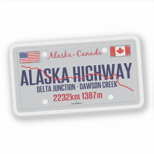 Alaska Highway Canada - Alaska USA 01 Sticker (Voorkant)