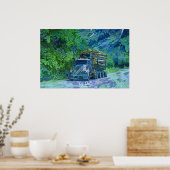 Alaska Highway Logging Truck Transport Art Poster (Keuken)
