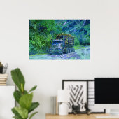 Alaska Highway Logging Truck Transport Art Poster (Thuiskantoor)