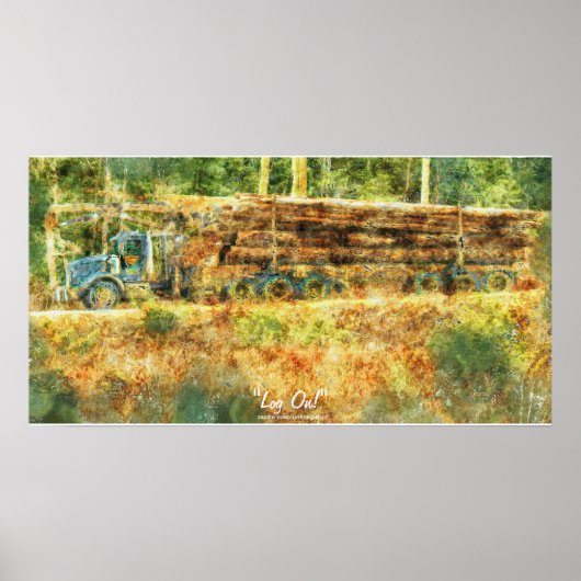Alaska Highway Logging Truck Transport Art Poster (Voorkant)