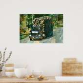 Alaska Highway Logging Truck Transport Art Poster (Keuken)