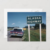 Alaska Highway Sign 1962 Vintage Briefkaart (Voorkant / Achterkant)