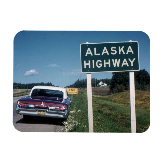 Alaska Highway Sign 1962 Vintage Magneet (Horizontaal)