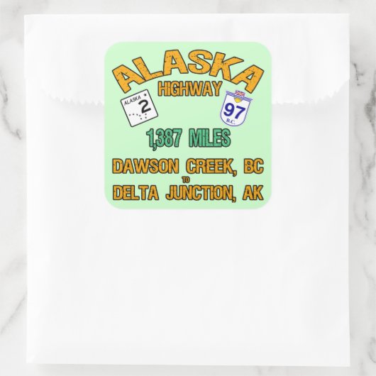 Alaska Highway Vierkante Sticker (Tas)