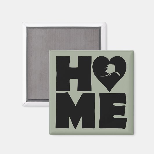 Alaska Home Heart State-koelkast Magnet (Voorkant / Achterkant)