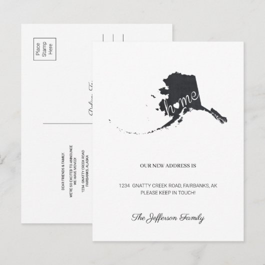Alaska Home Moving Announcement Briefkaart (Voorkant / Achterkant)