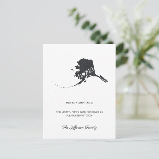 Alaska Home Moving Announcement Briefkaart (Staand voorkant)