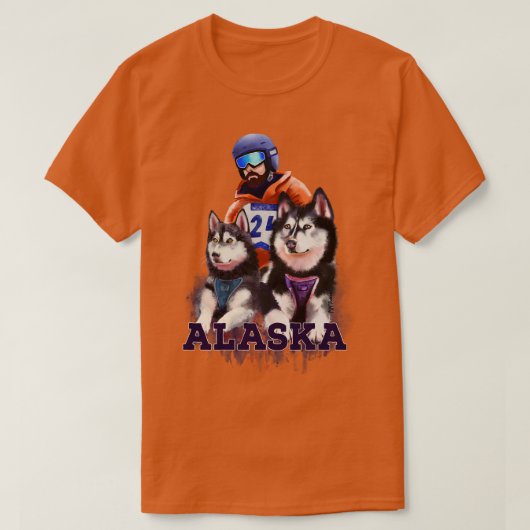 Alaska Home naar Mushers en Huskies T-shirt (Design voorkant)