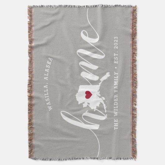 Alaska Home State Rustic Speciaal gepersonaliseerd Deken (Voorkant Verticaal)