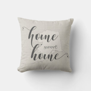 Alaska - Home Sweet Home burlap-look Kussen