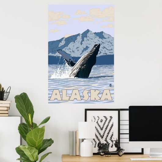 Alaska - Humpback Whale Poster (Thuiskantoor)