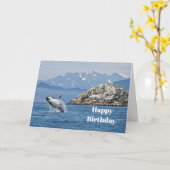 Alaska Humpback Whale Wildlife Foto Verjaardag Kaart (Gele Bloem)