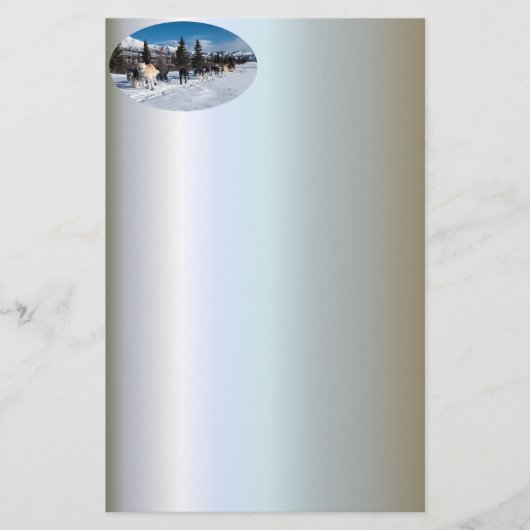 Alaska Husky Dog Sled Race Briefpapier (Voorkant)