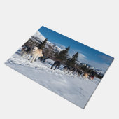 Alaska Husky Dog Sled Race Deurmat (Schuin)