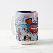 Alaska Husky Kisses in de stad Anchorage mok (Voorkant links)