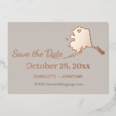 Alaska Huwelijk Save The Date Roze Goud Folie Uitnodiging (Voorkant)