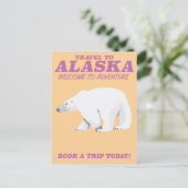 Alaska IJsbeer vintage reisposter Briefkaart (Staand voorkant)