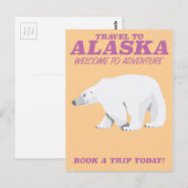 Alaska IJsbeer vintage reisposter Briefkaart (Voorkant / Achterkant)