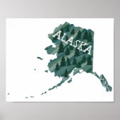 Alaska Illustrated Map Poster (Voorkant)