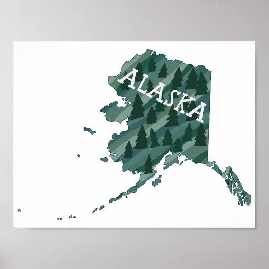 Alaska Illustrated Map Poster (Voorkant)