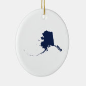Alaska in Blauw Keramisch Ornament (Rechts)