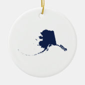 Alaska in Blauw Keramisch Ornament (Voorkant)