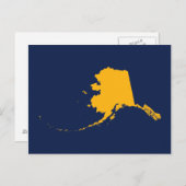 Alaska in Blue en Gold Briefkaart (Voorkant / Achterkant)