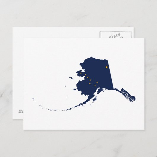 Alaska in Blue en Gold Briefkaart (Voorkant / Achterkant)