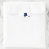 Alaska in Blue en Gold Ronde Sticker (Tas)