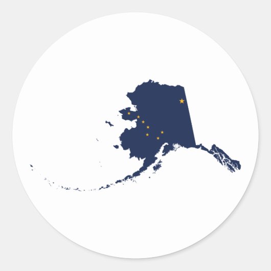 Alaska in Blue en Gold Ronde Sticker (Voorkant)