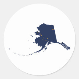 Alaska in Blue en Gold Ronde Sticker