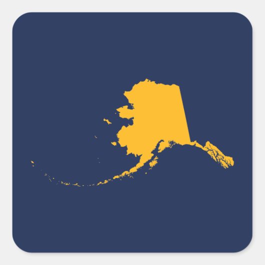 Alaska in Blue en Gold Vierkante Sticker (Voorkant)