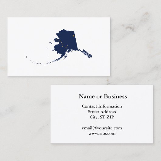 Alaska in Blue en Gold Visitekaartje (Voorkant / Achterkant)