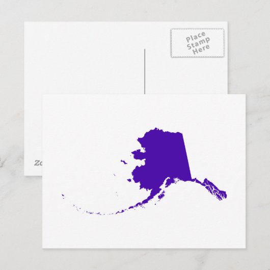 Alaska in Paars Briefkaart (Voorkant / Achterkant)