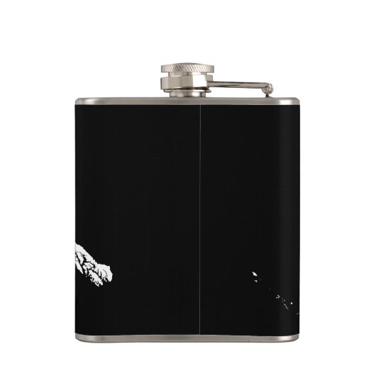 Alaska in zwart-wit heupfles (Achterkant)