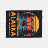 Alaska Is Calling And I Moose Go Funny Animal Love Fleece Deken (Voorkant (Horizontaal))