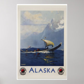 Alaska Jaren 20 Noordelijke Stille Oceaan Spoorweg Poster