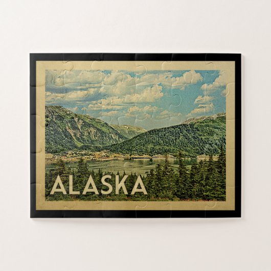 Alaska Jigzaag Puzzle Vintage Travel Legpuzzel (Horizontaal)