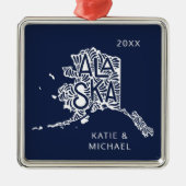 Alaska | Jouw naam en jaar toevoegen Metalen Ornament (Voorkant)