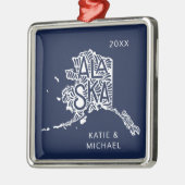 Alaska | Jouw naam en jaar toevoegen Metalen Ornament (Links)