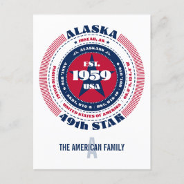 Alaska, Juneau, AK, Patriottisch, Monogram Briefkaart