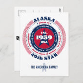 Alaska, Juneau, AK, Patriottisch, Monogram Briefkaart (Voorkant / Achterkant)
