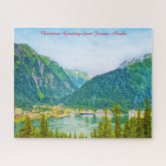 Alaska Juneau kerstgroeten Legpuzzel (Horizontaal)