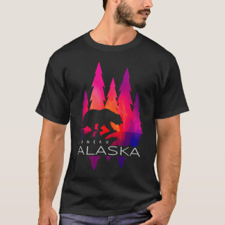 Alaska - Juneau - Zonsondergang Bomen Met Beer - T-shirt