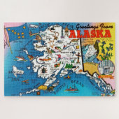 Alaska Kaart 20x30 Jigsaw Puzzel (Horizontaal)