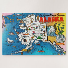 Alaska Kaart 20x30 Jigsaw Puzzel