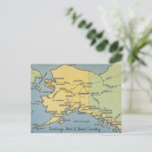  Alaska-kaart - Bering Straat, Nome, Barrow Briefkaart (Staand voorkant)