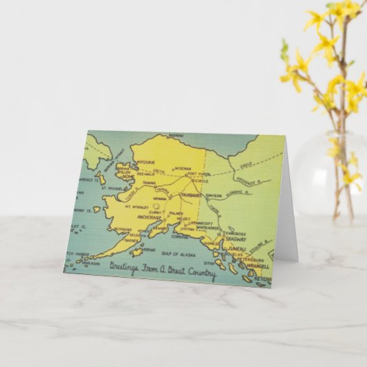  Alaska-kaart - Bering Straat, Nome, Barrow Kaart (Gele Bloem)