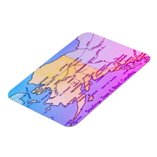  Alaska-kaart - Bering Straat, Nome, Barrow M Magneet (Linkerzijde)